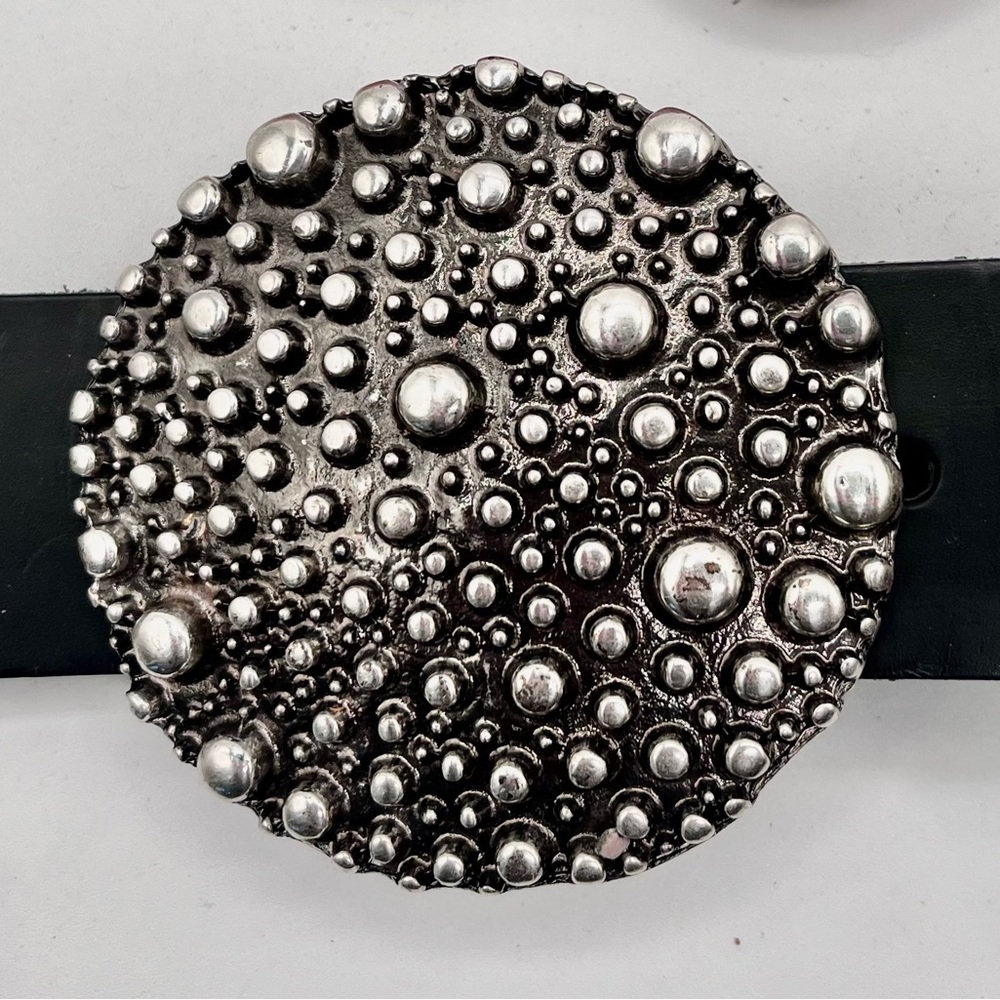 Silver Textured Women's Belt buckle, by Demeter, solid pewter German made